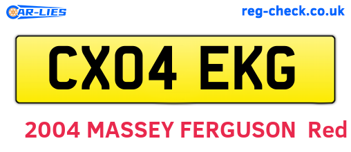 CX04EKG are the vehicle registration plates.
