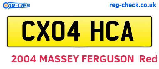 CX04HCA are the vehicle registration plates.
