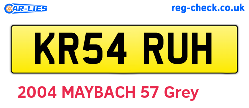 KR54RUH are the vehicle registration plates.