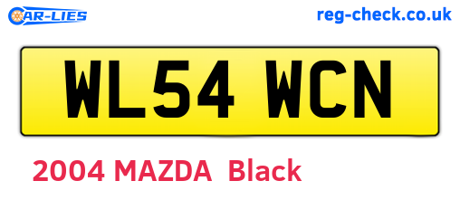 WL54WCN are the vehicle registration plates.