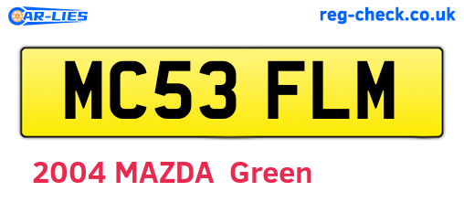 MC53FLM are the vehicle registration plates.