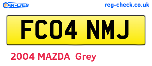 FC04NMJ are the vehicle registration plates.