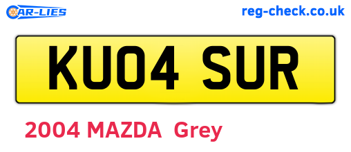 KU04SUR are the vehicle registration plates.