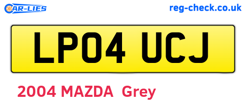 LP04UCJ are the vehicle registration plates.