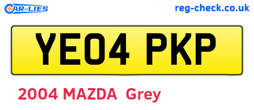 YE04PKP are the vehicle registration plates.