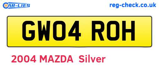 GW04ROH are the vehicle registration plates.
