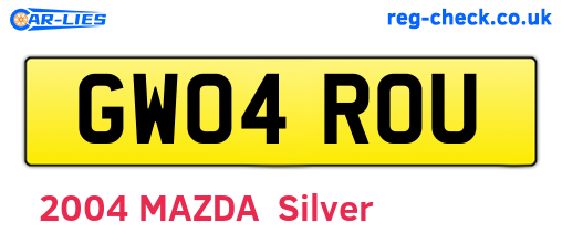 GW04ROU are the vehicle registration plates.