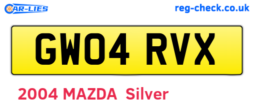 GW04RVX are the vehicle registration plates.