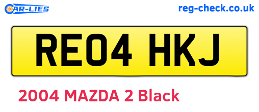 RE04HKJ are the vehicle registration plates.