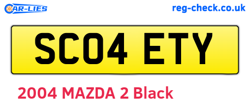 SC04ETY are the vehicle registration plates.