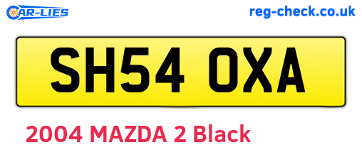 SH54OXA are the vehicle registration plates.