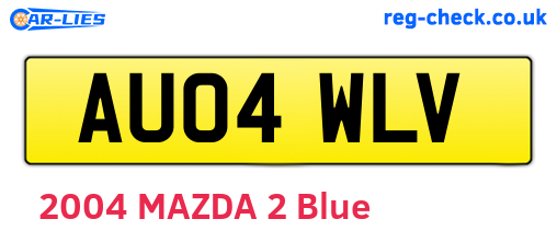 AU04WLV are the vehicle registration plates.