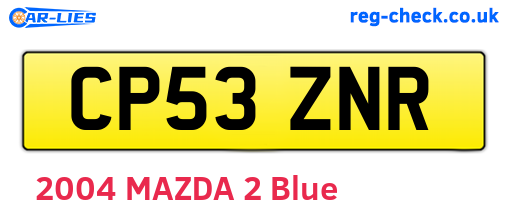 CP53ZNR are the vehicle registration plates.