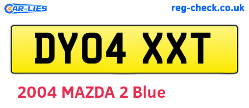 DY04XXT are the vehicle registration plates.