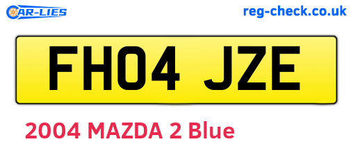 FH04JZE are the vehicle registration plates.