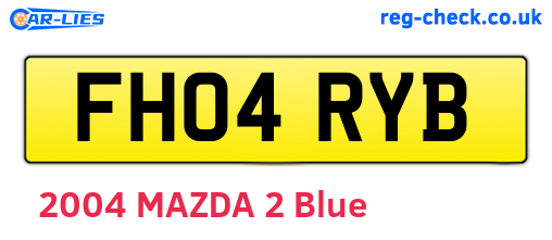 FH04RYB are the vehicle registration plates.