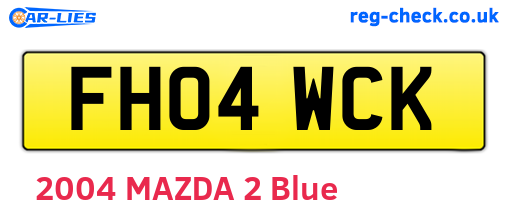 FH04WCK are the vehicle registration plates.
