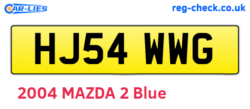 HJ54WWG are the vehicle registration plates.