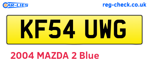KF54UWG are the vehicle registration plates.