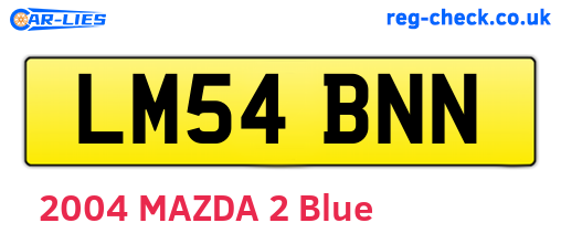 LM54BNN are the vehicle registration plates.