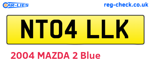 NT04LLK are the vehicle registration plates.