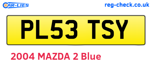 PL53TSY are the vehicle registration plates.