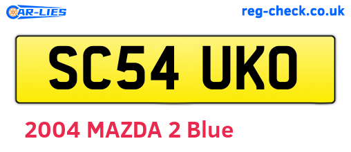 SC54UKO are the vehicle registration plates.