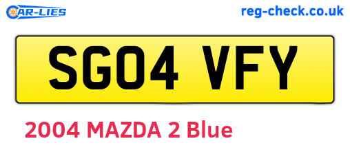 SG04VFY are the vehicle registration plates.
