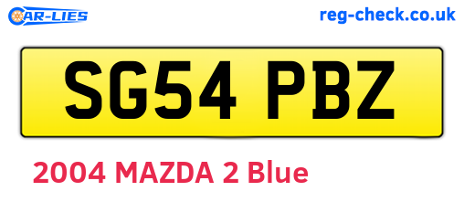 SG54PBZ are the vehicle registration plates.