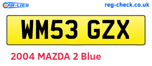 WM53GZX are the vehicle registration plates.