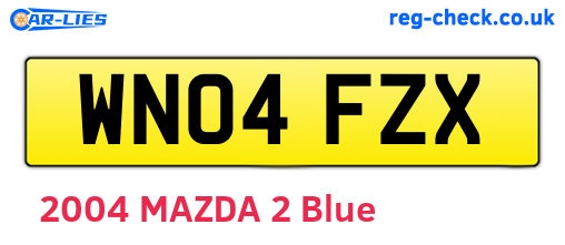 WN04FZX are the vehicle registration plates.