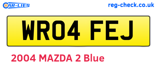WR04FEJ are the vehicle registration plates.