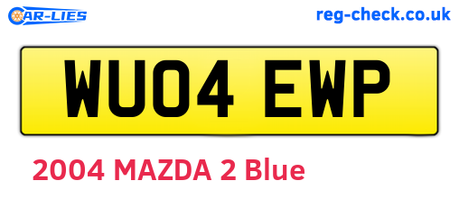 WU04EWP are the vehicle registration plates.