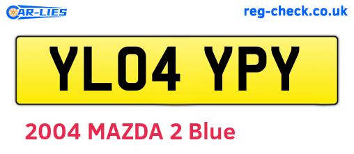 YL04YPY are the vehicle registration plates.