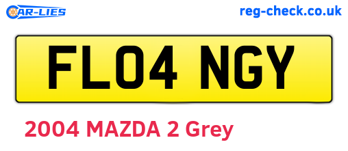 FL04NGY are the vehicle registration plates.