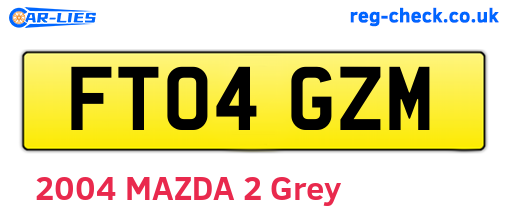 FT04GZM are the vehicle registration plates.