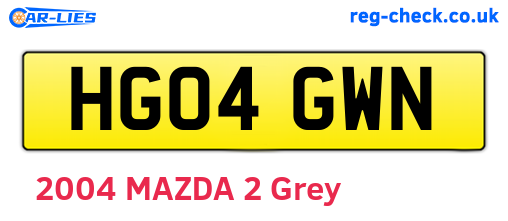 HG04GWN are the vehicle registration plates.