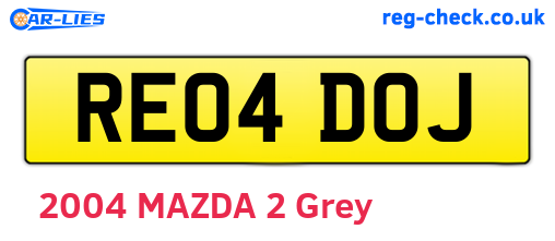 RE04DOJ are the vehicle registration plates.