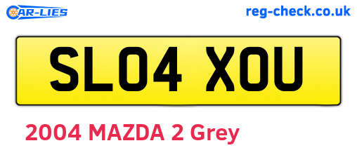 SL04XOU are the vehicle registration plates.
