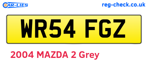 WR54FGZ are the vehicle registration plates.