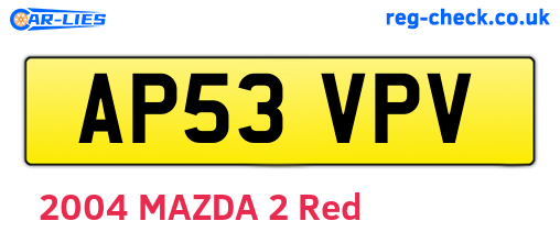 AP53VPV are the vehicle registration plates.