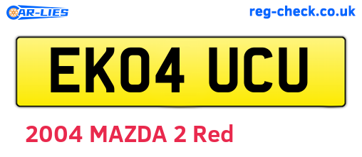 EK04UCU are the vehicle registration plates.