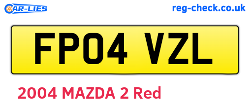 FP04VZL are the vehicle registration plates.