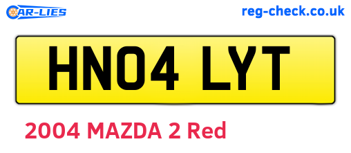 HN04LYT are the vehicle registration plates.