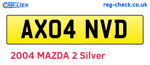 AX04NVD are the vehicle registration plates.