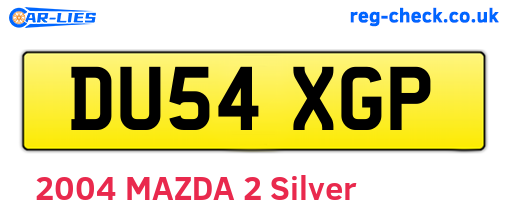 DU54XGP are the vehicle registration plates.