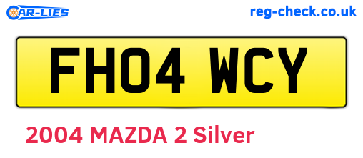 FH04WCY are the vehicle registration plates.