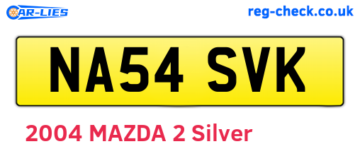 NA54SVK are the vehicle registration plates.