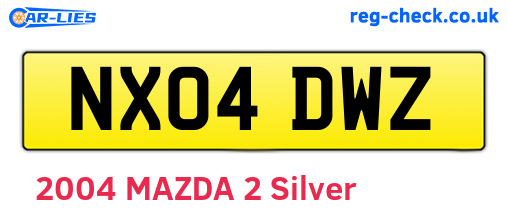 NX04DWZ are the vehicle registration plates.