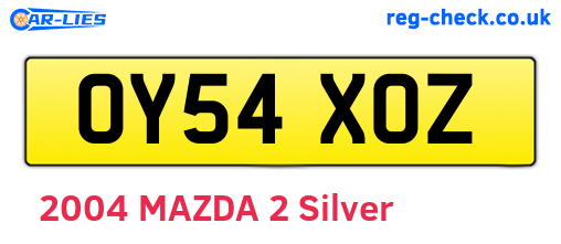 OY54XOZ are the vehicle registration plates.